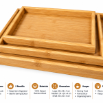 Elite Houseware Wooden Trayset 3 Pieces MS Department Store Oman