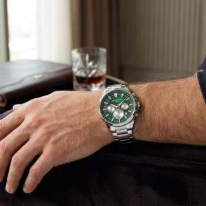 Men Brass Dial & Stainless Steel Bracelet Style Straps Analogue Multi Function Watch MS Department Store Oman