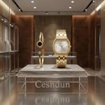 Ceshdun Elegant Octagonal Gold-Tone Women’S Wristwatch & Bracelet MS Department Store Oman