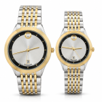 Sveston Two-Tone Couple Watch Set with Stainless Steel Bracelet & Date Display – Assorted MS Department Store Oman