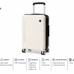 Pierre Cardin Metz Pc Wide Handle Trolley 8 Wheels 20" Black & White MS Department Store Oman