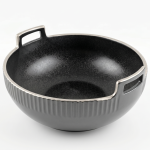 Modern Matte Black Handled Serving Bowl MS Department Store Oman