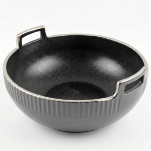 Modern Matte Black Handled Serving Bowl MS Department Store Oman