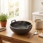 Modern Matte Black Handled Serving Bowl MS Department Store Oman