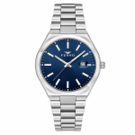 Ferro Women's Stainless Steel Analog Watch with Blue Dial & Date Display MS Department Store Oman