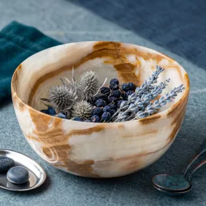 Hand-Carved Natural Onyx Decorative Bowl MS Department Store Oman