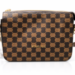 Women's Brown Monogram Crossbody Wristlet Bag MS Department Store Oman
