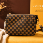 Women's Brown Monogram Crossbody Wristlet Bag MS Department Store Oman