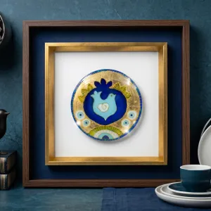 Gold-Framed Decorative Pomegranate Glass Wall Art MS Department Store Oman