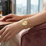 Ceshdun Women’S Gold Tone Quartz Watch Set With Crystal Bezel & Matching Bracelet MS Department Store Oman
