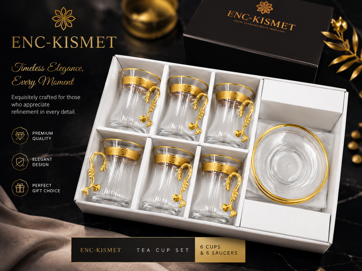 12 Piece Slim Waist Tea Set MS Department Store Oman