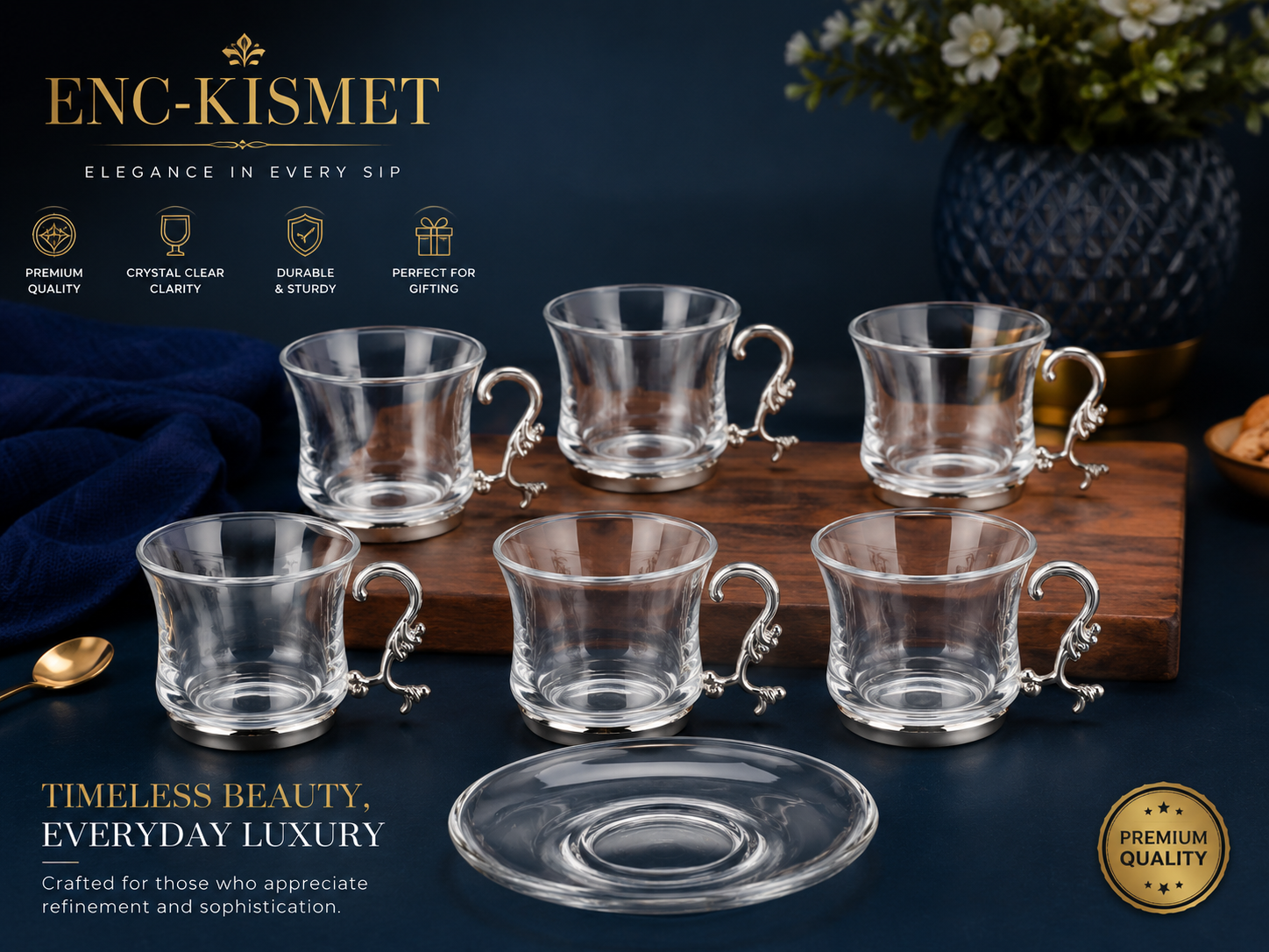 12 Piece Slim Waist Tea Set MS Department Store Oman