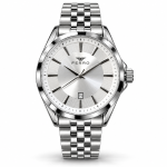 Ferro Men’s Silver Dial Silver Stainless Steel Analog Watch