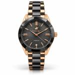 Women’S Black & Rose Gold Stainless Steel Wrist Watch