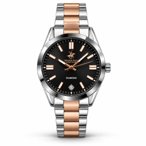 Women’S Two-Tone Stainless Steel Diamond Dial Analog Watch