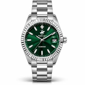 Beverly Hills Polo Club Diamond Green Dial Stainless Steel Men’S Watch