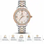 Beverly Hills Polo Club Women’S Two-Tone Rose Gold & Silver Crystal Bezel Analog Watch