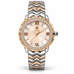 Beverly Hills Polo Club Women’S Two-Tone Rose Gold & Silver Crystal Bezel Analog Watch