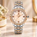 Beverly Hills Polo Club Women’S Two-Tone Rose Gold & Silver Crystal Bezel Analog Watch