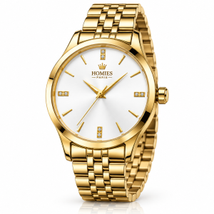 Homies Gold And White Dial Watch MS Department Store Oman