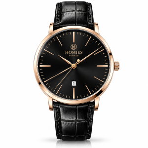 Homies Black Leather Date Watch MS Department Store Oman