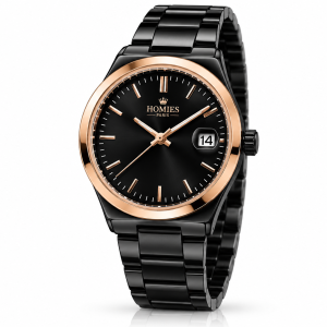 Homies Black And Rose Gold Date Watch MS Department Store Oman