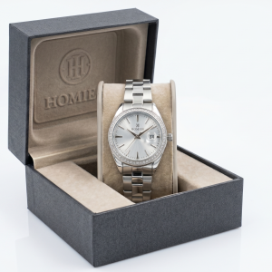 Homies Silver Stone-Set Date Watch MS Department Store Oman