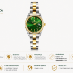 Homies Two-Tone Green Stone-Set Watch MS Department Store Oman