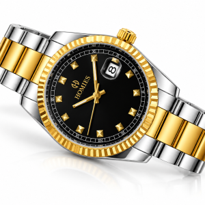 Homies Two Tone Fluted Bezel Date Watch MS Department Store Oman