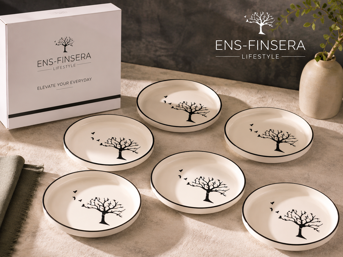 Finsera Mix Breakfast Porcelain 14Pcs Set MS Department Store Oman