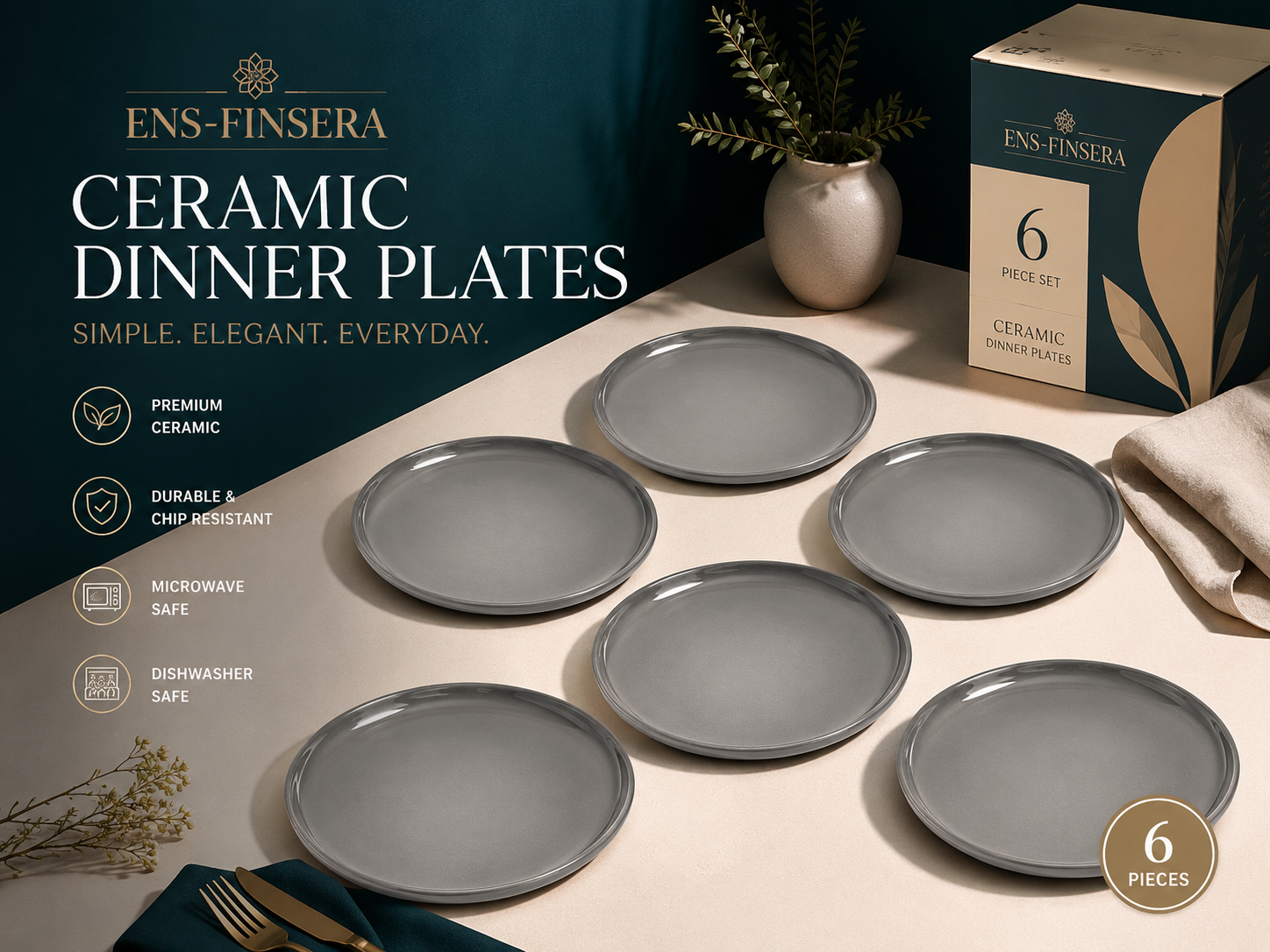 Finsera 26 Cm Serving Plate 1Pc Dinner Plate MS Department Store Oman