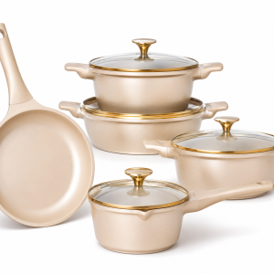 9 Pcs Stream Series Crystal Ceramic Cookwaregold MS Department Store Oman