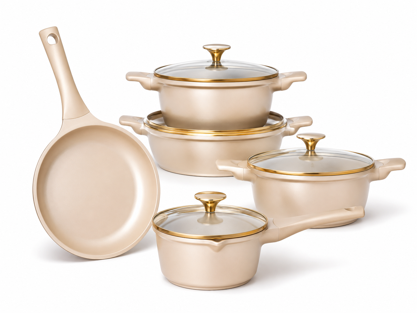 Parla Home 9 Pcs Stream Series Crystal Ceramic Cookwaregold MS Department Store Oman