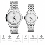 Sveston Two-Tone Couple Watch Set – Black Dial with Silver & Gold Stainless Steel Strap – Assorted MS Department Store Oman
