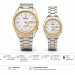 Sveston Crown Gold Couple Watches with Blue Dial  – Assorted MS Department Store Oman