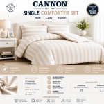 Cannon Stripe Single Comforter 4Pc Brown MS Department Store Oman