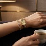 Cesdhun Ladies Gold Analog Watch With Floral Bracelet Set MS Department Store Oman