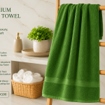 Supreme Face Towel 50  X 100 Cm 550 Gsm Green  MS Department Store Oman