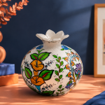 Hand-Painted Floral Pomegranate Ceramic Vase MS Department Store Oman