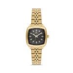 Ferro Women's Gold Stainless Steel Analog Wrist Watch – Black Square Dial, Elegant Fashion Watch MS Department Store Oman