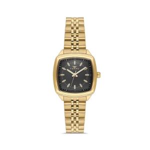 Ferro Women's Gold Stainless Steel Analog Wrist Watch – Black Square Dial, Elegant Fashion Watch MS Department Store Oman