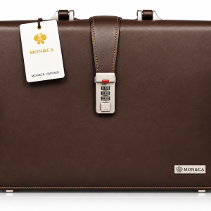 MONSCA LEATHER ATTACHE CASE 15.5X11X2.50 BROWN COLOUR, MS Department Store Oman