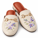 Rezvan Handmade Floral Leather Slip-On Shoes