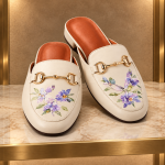 Rezvan Handmade Floral Leather Slip-On Shoes