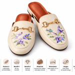 Rezvan Handmade Floral Leather Slip-On Shoes