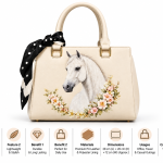 Rezvan Handmade Horse & Floral Leather Handbag
