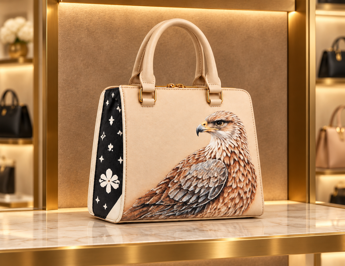 Rezvan Handmade Falcon Design Leather Handbag