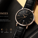 Homies Black Leather Date Watch MS Department Store Oman