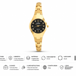 Sveston Women’s Analog Watch with Crystal-Studded Dial and Metal Bracelet MS Department Store Oman