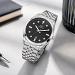Ferro Women's Stainless Steel Analog Watch with Black Dial & Date Display MS Department Store Oman